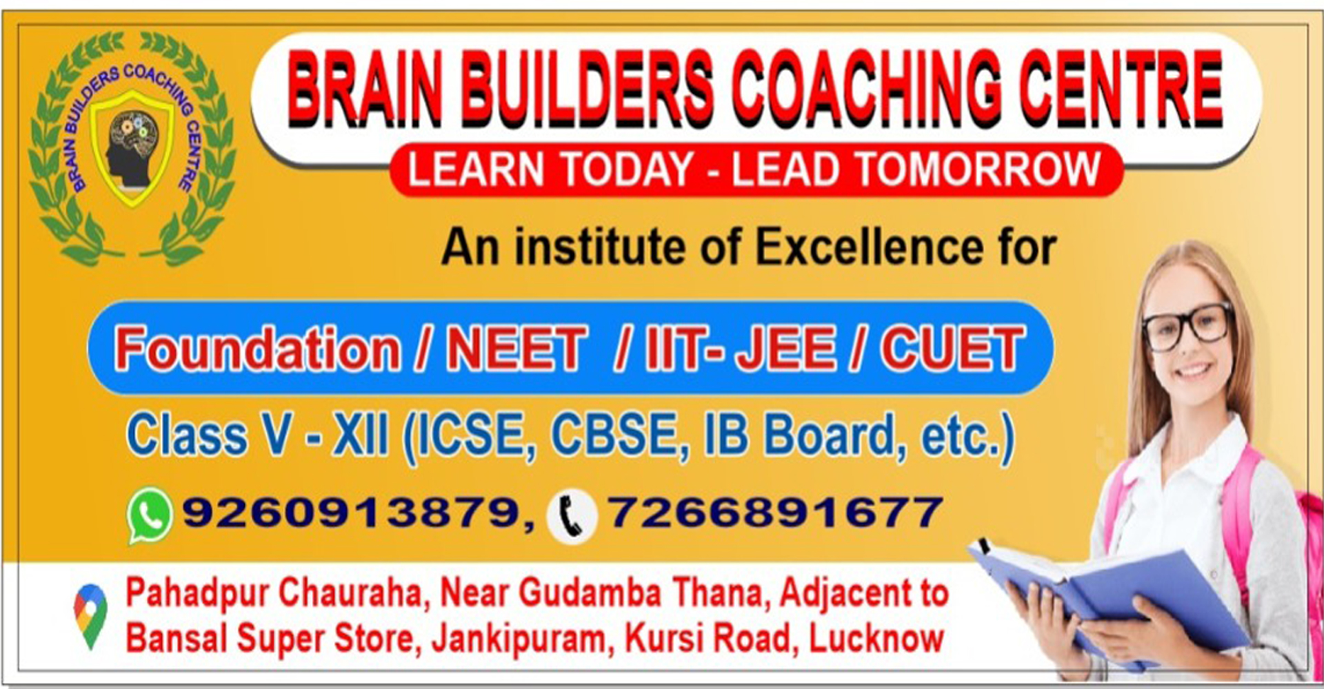 Brain Builders Coaching Institute Banner