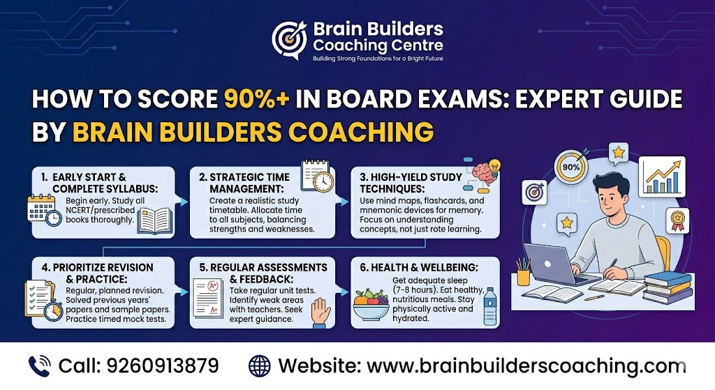 How to Score 90%+ in Board Exams – Expert Guide by Brain Builders Coaching